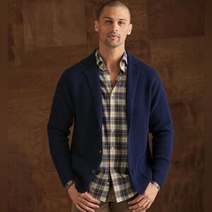 PETER MILLAR Crown Birch Blazer Cardigan Sweater Wool Cashmere Navy Sz XXL $395